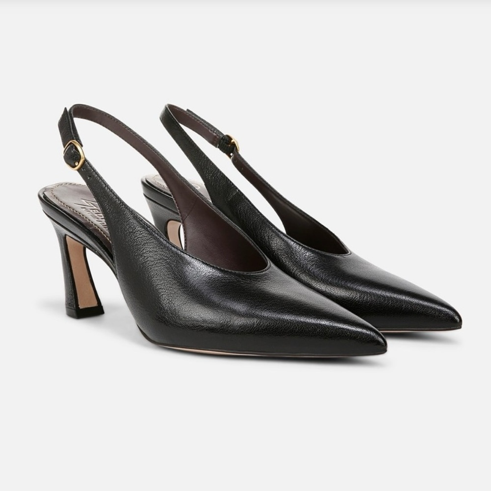 27 Edit Elaine Naturalizer Black Leather Slingback Dress Shoe, US6 M, NWOT